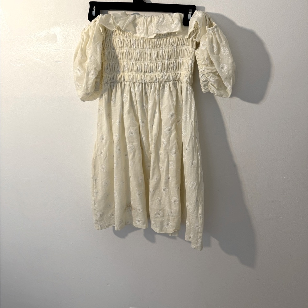 Yeanzuun Floral Babydoll Dress Beige - SIZE M elastic bodice